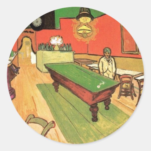 Vincent van Gogh - de nachtelijke afgrond in Arles Ronde Sticker (Voorkant)