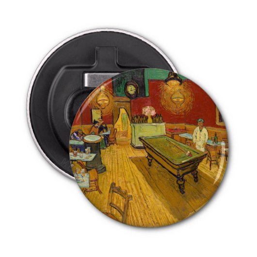 Vincent van Gogh - De Night Cafe Button Flesopener (Voorkant)