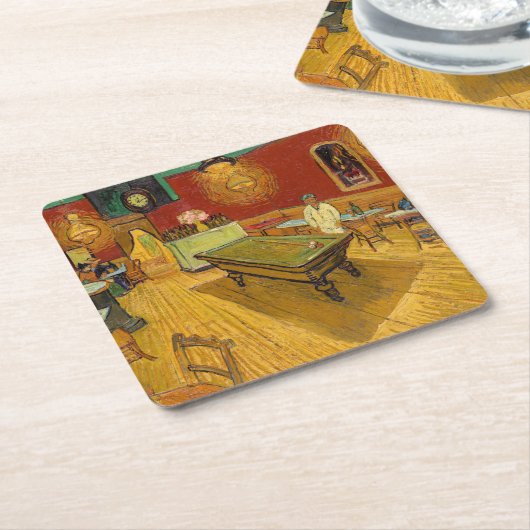Vincent van Gogh - De Night Cafe Kartonnen Onderzetters (Schuin)