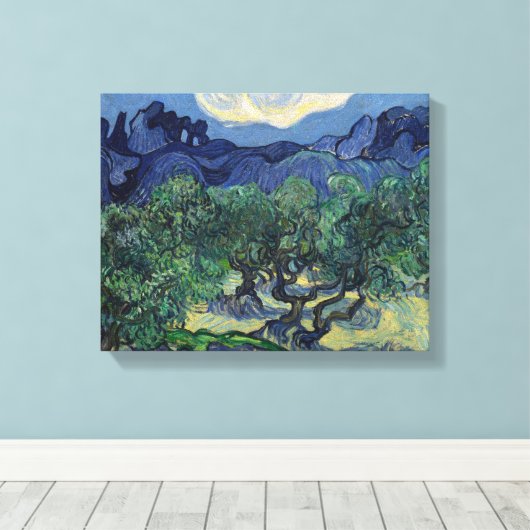 Vincent van Gogh - De Olijfbomen Canvas Afdruk (Insitu (Houten vloer))