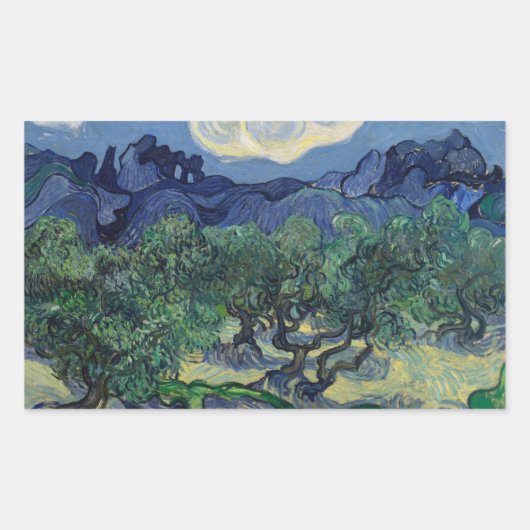 Vincent van Gogh - De Olijfbomen Rechthoekige Sticker (Voorkant)