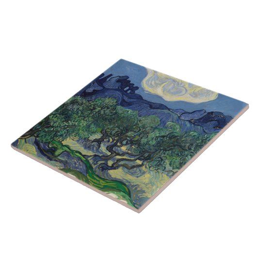 Vincent van Gogh - De Olijfbomen Tegeltje (Zijkant)