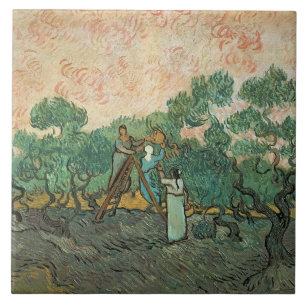 Vincent van Gogh   De olijventelers, Saint-Remy Tegeltje