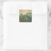 Vincent van Gogh | De olijventelers, Saint-Remy Vierkante Sticker (Tas)