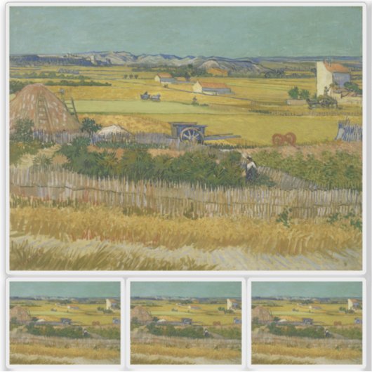 Vincent van Gogh, De oogst, De Oogst Sticker (Voorkant)