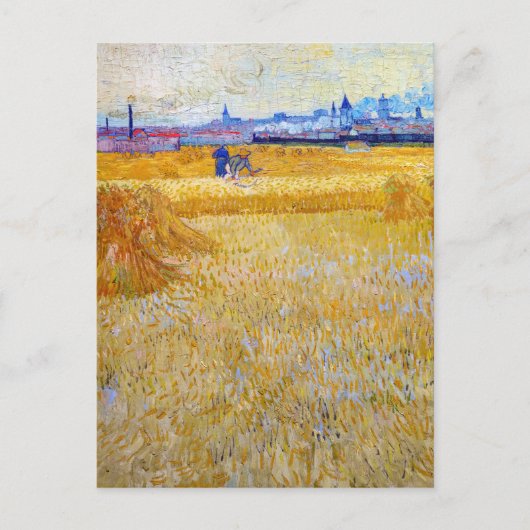 Vincent van Gogh - De Oogsters Briefkaart (Voorkant)