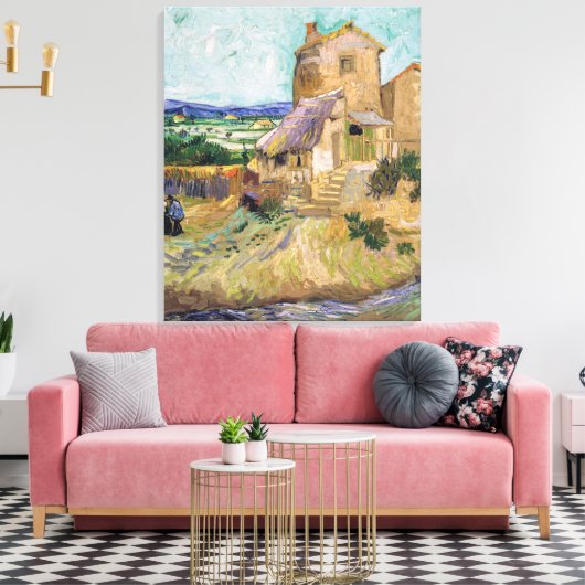 Vincent van Gogh - De oude Mill Canvas Afdruk (Insitu (Woonkamer))