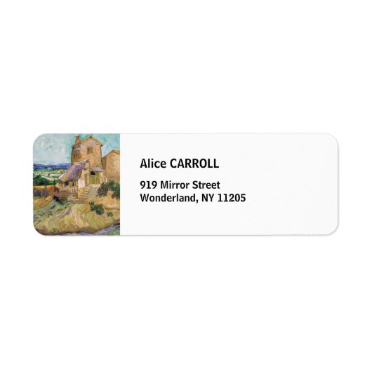 Vincent van Gogh - De oude Mill Etiket (Voorkant)