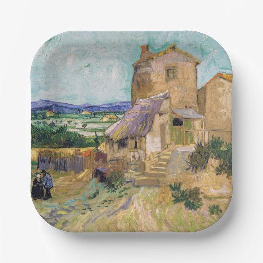 Vincent van Gogh - De oude Mill Papieren Bordje (Voorkant)