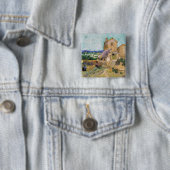 Vincent van Gogh - De oude Mill Vierkante Button 5,1 Cm (In situ)