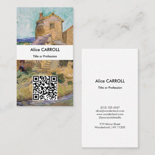 Vincent van Gogh - De Oude Molen - QR Code Visitekaartje (Voorkant / Achterkant)