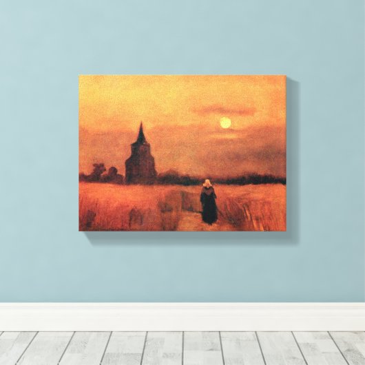 Vincent van Gogh - de oude toren op de velden Canvas Afdruk (Insitu (Houten vloer))