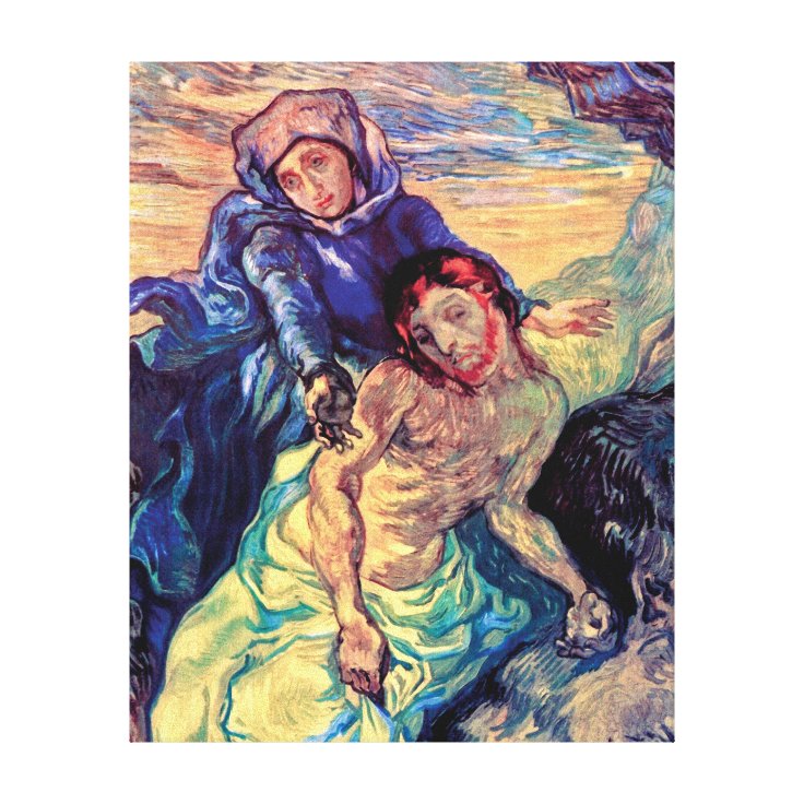 Vincent Van Gogh - de Pieta - Jesus \u0026 Virgin Mary Canvas Afdruk | Zazzle.nl