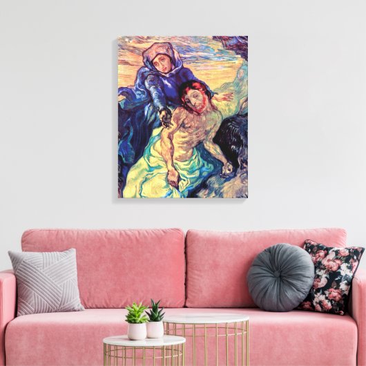 Vincent Van Gogh - de Pieta - Jesus & Virgin Mary Canvas Afdruk (Insitu (Woonkamer))