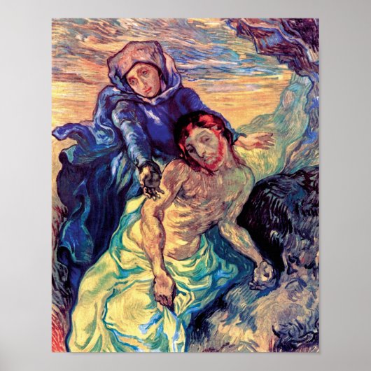 Vincent Van Gogh - de Pieta - Jesus & Virgin Mary Poster (Voorkant)