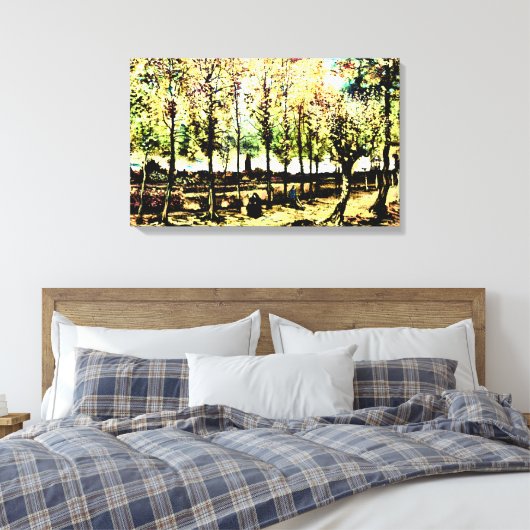 Vincent van Gogh - De populieren in Nuenen 3 Canvas Afdruk (Insitu (Slaapkamer))