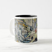 Vincent van Gogh | De ravijn van de Peyroulaten Tweekleurige Koffiemok (Voorkant links)