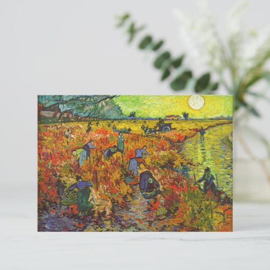 Vincent van Gogh - De Rode Vineyard Bedankkaart (Staand voorkant)