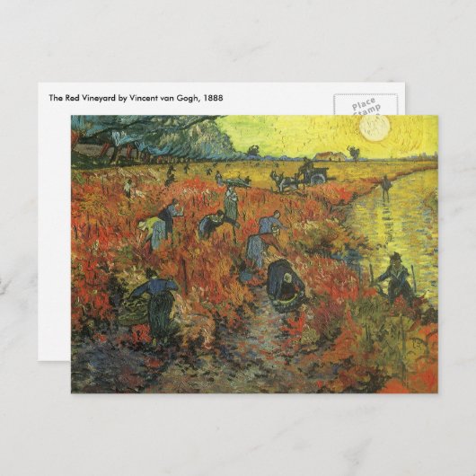Vincent van Gogh - De Rode Vineyard Briefkaart (Voorkant / Achterkant)