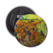 Vincent van Gogh - De Rode Vineyard Button Flesopener (Voorkant)