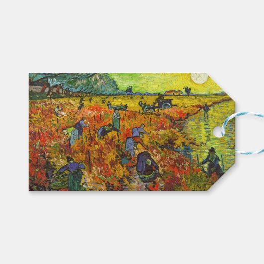 Vincent van Gogh - De Rode Vineyard Cadeaulabel (Voorkant (Horizontaal))