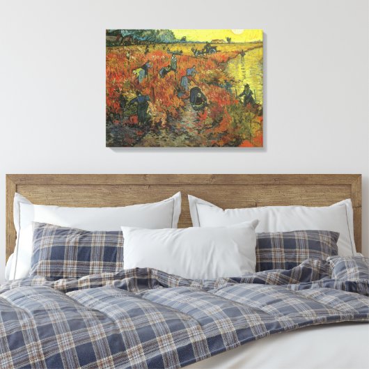 Vincent van Gogh - De Rode Vineyard Canvas Afdruk (Insitu (Slaapkamer))