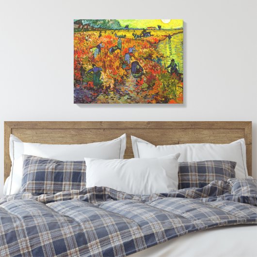 Vincent van Gogh - De Rode Vineyard Canvas Afdruk (Insitu (Slaapkamer))