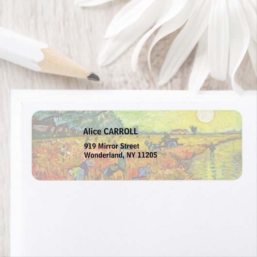 Vincent van Gogh - De Rode Vineyard Etiket (Insitu)