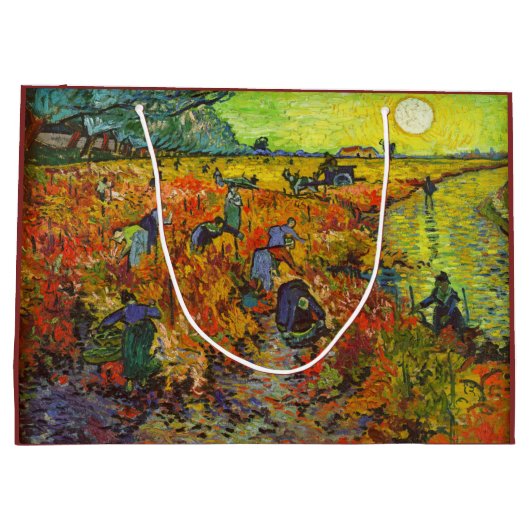 Vincent van Gogh - De Rode Vineyard Groot Cadeauzakje (Achterkant)