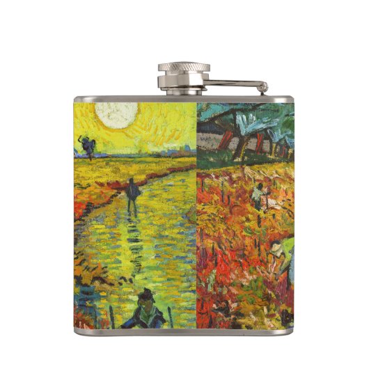 Vincent van Gogh - De Rode Vineyard Heupfles (Achterkant)