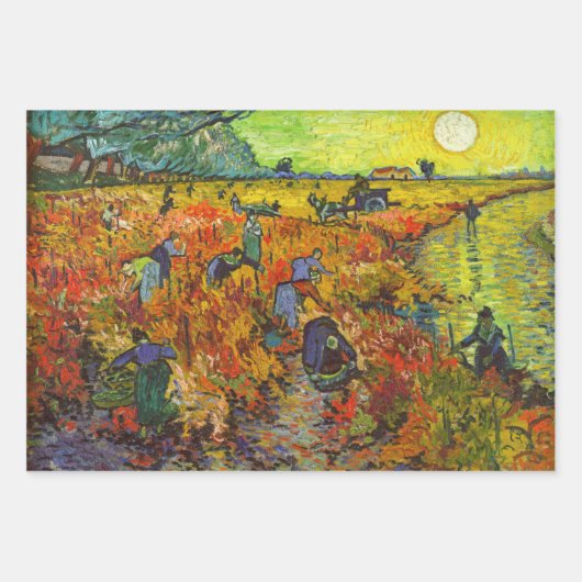 Vincent van Gogh - De Rode Vineyard Inpakpapier Vel (Voorkant 3)