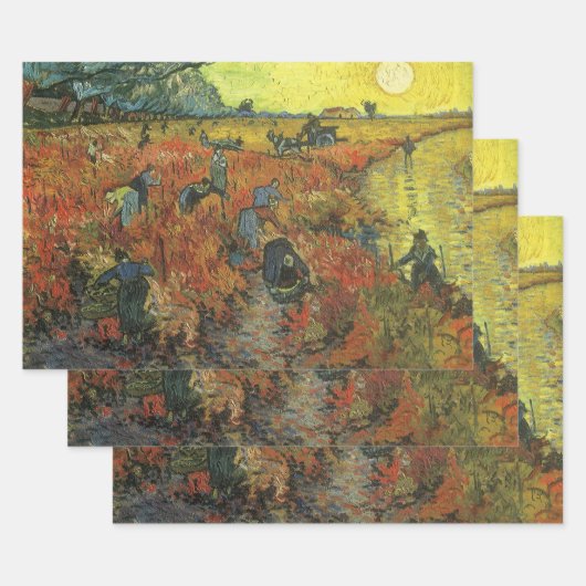 Vincent van Gogh - De Rode Vineyard Inpakpapier Vel (Set)