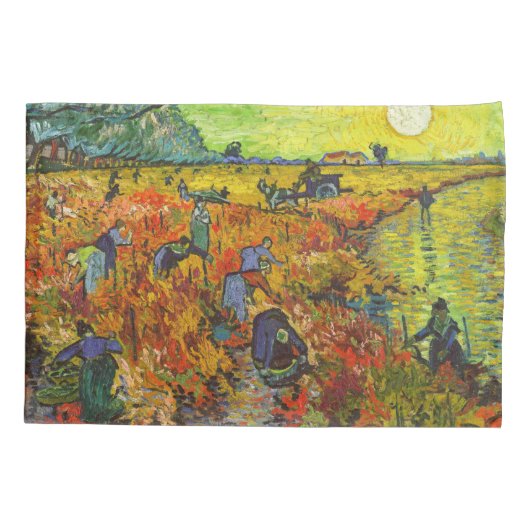 Vincent van Gogh - De Rode Vineyard Kussensloop (Achterkant)