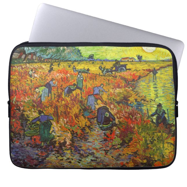 Vincent van Gogh - De Rode Vineyard Laptop Sleeve (Voorkant)