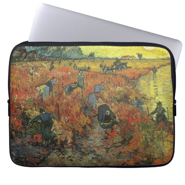 Vincent van Gogh - De Rode Vineyard Laptop Sleeve (Voorkant)