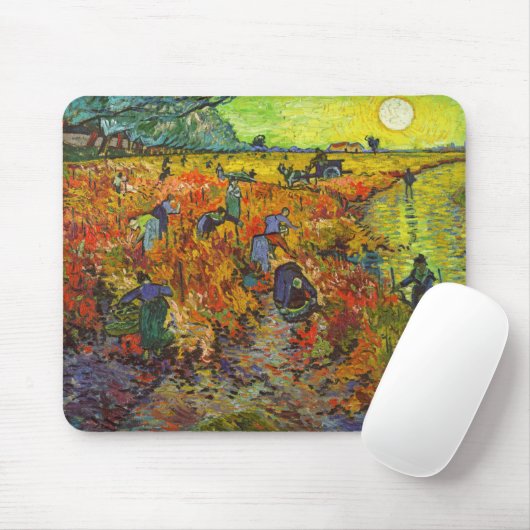 Vincent van Gogh - De Rode Vineyard Muismat (Met muis)