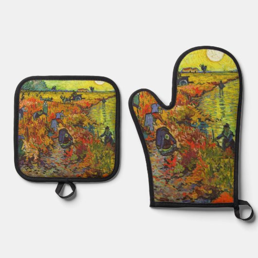 Vincent van Gogh - De Rode Vineyard Ovenwant & Pannenlap Set (Voorkant)