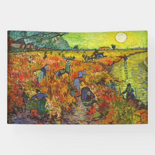 Vincent van Gogh - De Rode Vineyard Spandoek (Horizontaal)