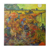 Vincent van Gogh - De Rode Vineyard Tegeltje (Voorkant)