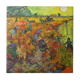 Vincent van Gogh - De Rode Vineyard Tegeltje