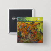 Vincent van Gogh - De Rode Vineyard Vierkante Button 5,1 Cm (Voorkant /achterkant)