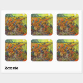 Vincent van Gogh - De Rode Vineyard Vierkante Sticker (Vel)