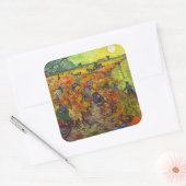 Vincent van Gogh - De Rode Vineyard Vierkante Sticker (Envelop)