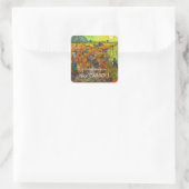 Vincent van Gogh - De Rode Vineyard Vierkante Sticker (Tas)