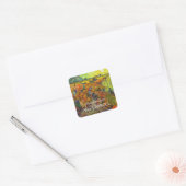 Vincent van Gogh - De Rode Vineyard Vierkante Sticker (Envelop)