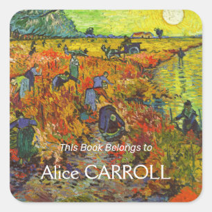 Vincent van Gogh - De Rode Vineyard Vierkante Sticker