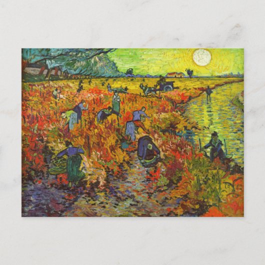 Vincent van Gogh - De rode wijngaard Briefkaart (Voorkant)