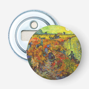 Vincent van Gogh - De Rode Wijngaard Button Flesopener