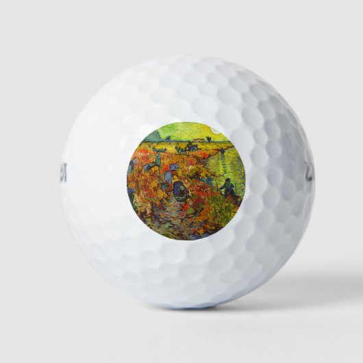 Vincent van Gogh - De rode wijngaard Golfballen (Voorkant)