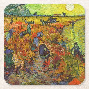 Vincent van Gogh - De Rode Wijngaard Kartonnen Onderzetters